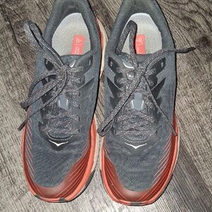 Hoka Charcoal and Crimson Athletic Shoes